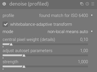 Denoise profiled’s auto mode