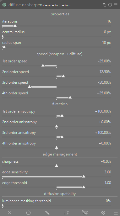 Diffuse or sharpen preset